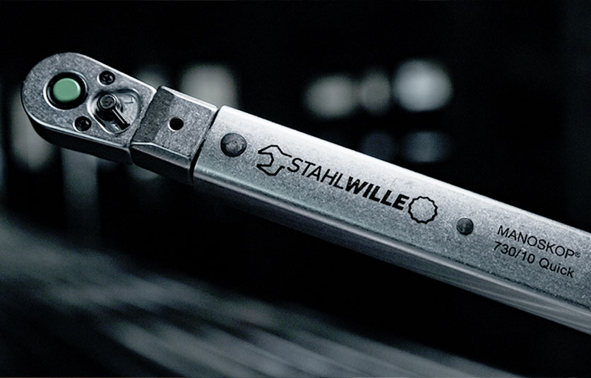 Close-up of a STAHLWILLE torque wrench