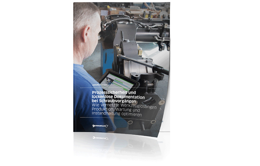 Whitepaper Broschüre zum Thema „Prozesssicherheit und lückenlose Dokumentation bei Schraubvorgängen – wie vernetzte Werkzeuglösungen Produktion, Wartung und Instandhaltung optimieren“