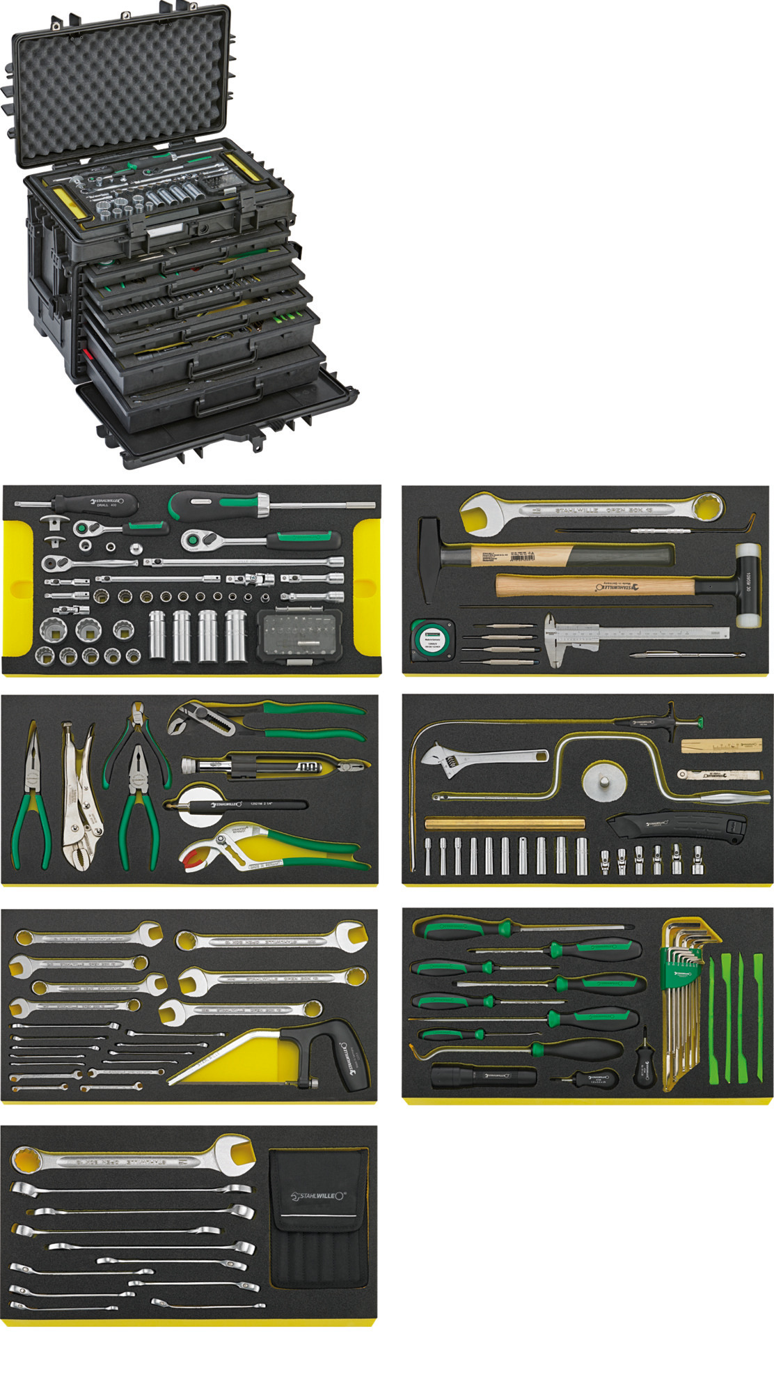 Coffret d'outils en aluminium complet 91 pièces MW-Tools BTK91A